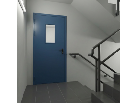 Металлическая противопожарная дверь с порогом