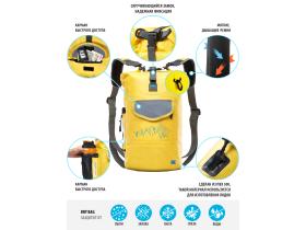 Герметичный рюкзак желтый 20 л из ПВХ 500D