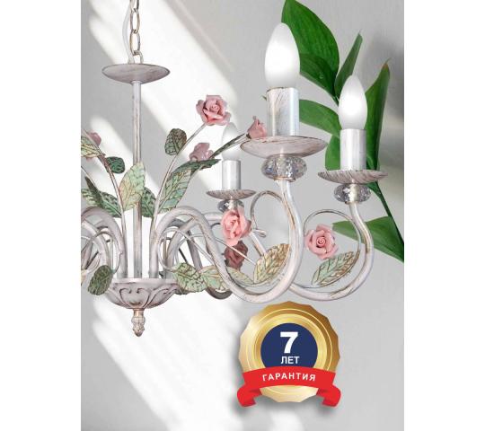 Фото опубликовано: ООО "ПЕТРАСВЕТ", ИНН 7807398872, petrasvet-shop.ru © Фото 4 люстра с керамичесми розами 2025