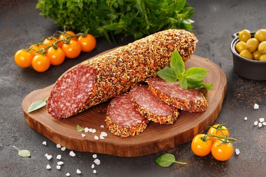 Фото 12 Колбаса сырокопчёная Салями Монреаль в обсыпке. 2026