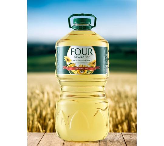 Фото 4 Масло подсолнечное "FOR SEASONS"  рафинированное дезодорированное вымороженное в/с 5 л.