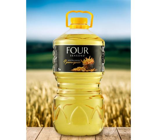 Фото 5 Масло подсолнечное "FOR SEASONS"  рафинированное дезодорированное вымороженное в/с (Фритюрное) 5 л.