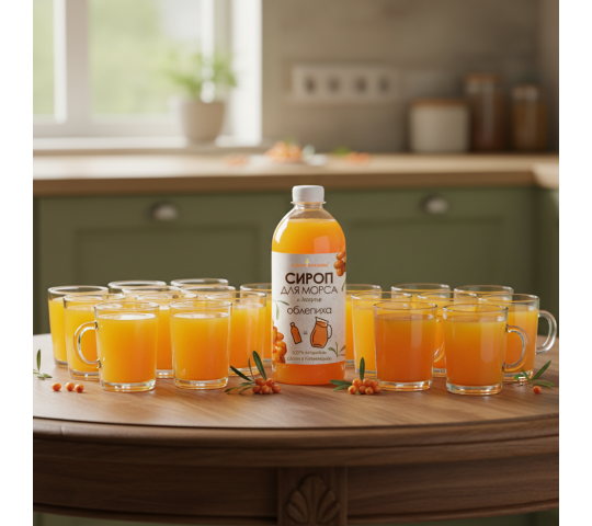 Фото 11 Натуральный сироп для морса, напитков и десертов облепиха
