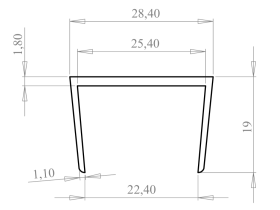 Профиль окантовочный 25х18