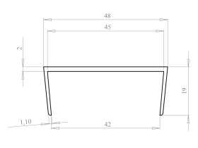 Профиль окантовочный 45х19
