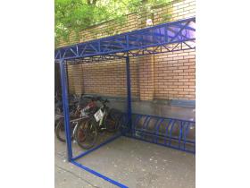 Велопарковка с навесом из поликарбоната на 10 мест