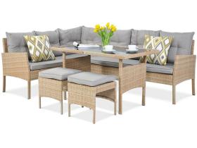 Комплект ротанг диван + стол + табуретки