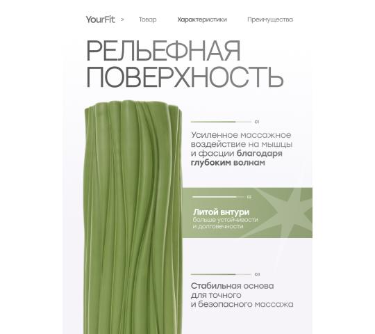 Фото опубликовано: ООО "ТВОЙФИТНЕС", ИНН 5403065521, yourfitstore.ru © Фото 4 Валик массажный зеленый 45*15, г.Новосибирск 2026