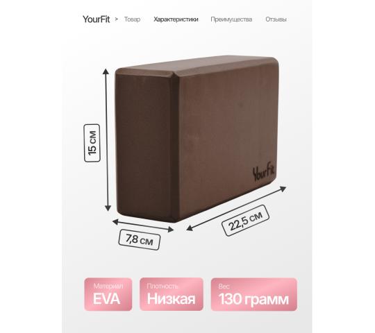 Фото опубликовано: ООО "ТВОЙФИТНЕС", ИНН 5403065521, yourfitstore.ru © Фото 4 Блоки для йоги шоколадные 2 штуки, г.Новосибирск 2026