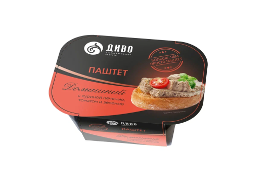 Фото опубликовано: ООО "ДИВО", ИНН 6629025748, divofood.ru © Фото 2 Паштет «Домашний» с куриной печенью, томатом и зеленью, г.Коломна 2026