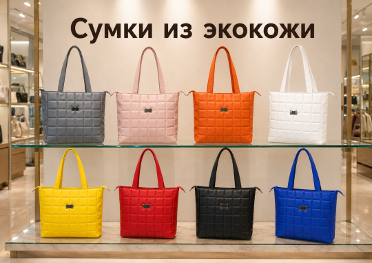 Фото 2 Коллекция женских сумок из экокожи. Разнообразие цветов, практичные модели для повседневного использования. Разработка и изгото