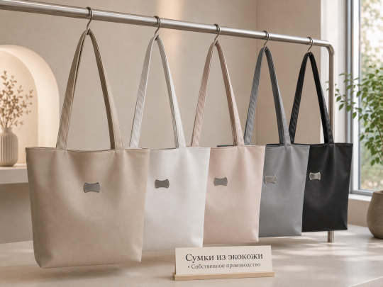 Фото 3 Женские сумки-шопперы в универсальных базовых оттенках. Лаконичный дизайн, вместительность и удобство для повседневного использ